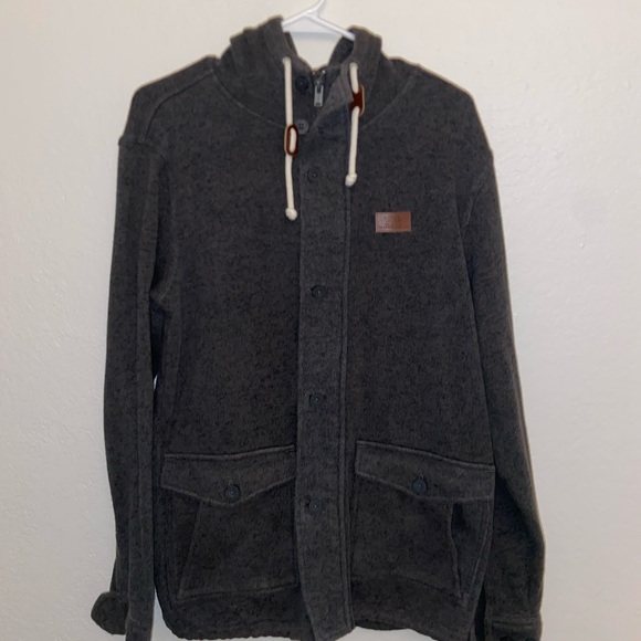 skater y2k charcoal hoodie long sleeve punk Vans jacket zip button up sweatshirt - Picture 7 of 13